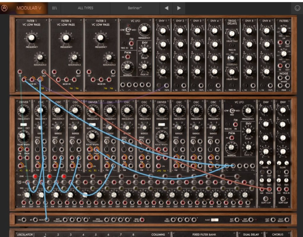 Contrôles de modulation Modular V Arturia