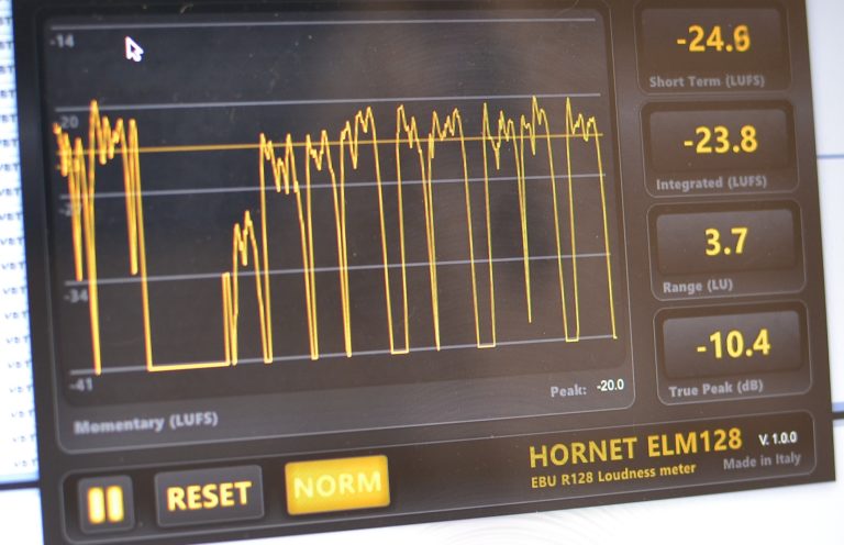 Mesures du loudness sur le plugin Hornet ELM 128