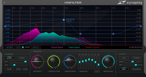 Zynaptiq Unfilter plug-in audio